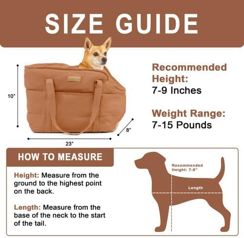 Dog Purse Carrier for Small Dogs, Cozy Plush Pet Carrier Purse, Secure Harness Clip, Lightweight Dog Tote Bag Carrier for Small Dogs and Puppies
