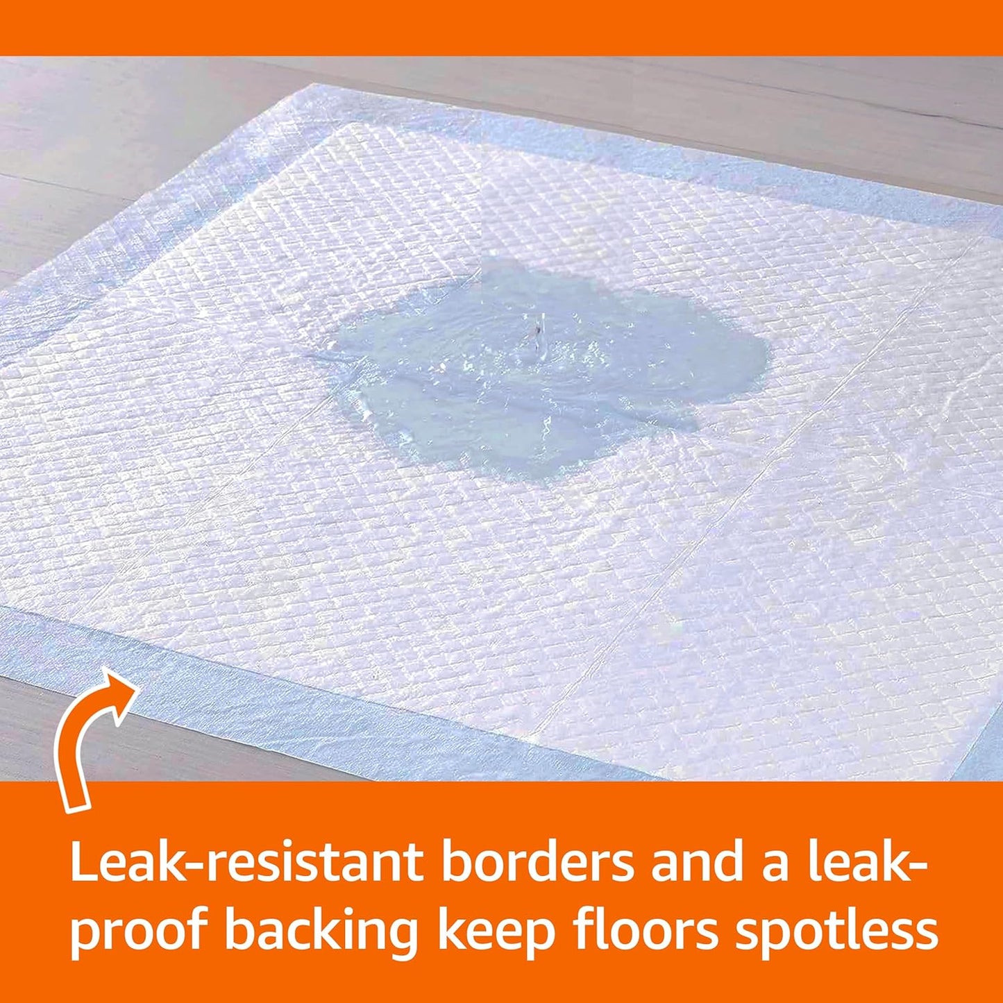 Absorbent Puppy Pads for Potty Training and Incontinence, 5-Layer Leak-Proof Design, Quick-Dry Surface, Regular Size, 22 X 22 Inch, Scented, Pack of 100, Blue & White