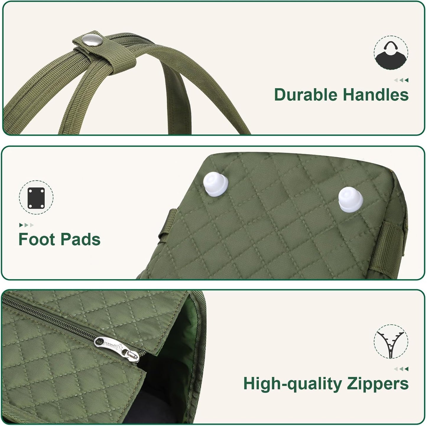 Cat Carrier Purse with Pockets, Dog Carrier with Soft-Sided, Pet Carrier Purse,Suitable for Outing and Travel, Green