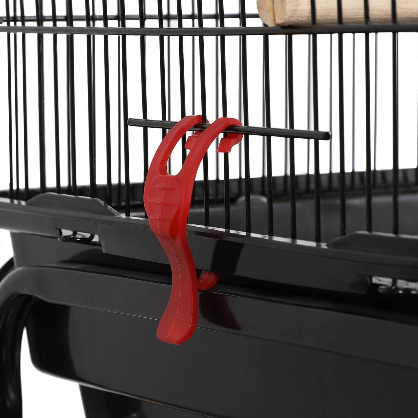 41" Portable Hanging Medium Size Bird Cage for Small Parrots Cockatiels Sun Quaker Parakeets Green Cheek Conures Finches Canary Budgies Lovebirds Travel Bird Cage, Black
