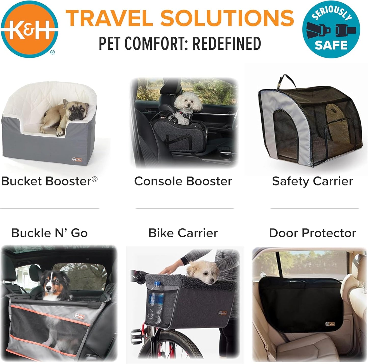 Pet Products Buckle N Go Dog Car Seat for Large Dogs, Waterproof Fabric, Breathable Mesh Sides, Adjustable Seat Belt Leash, Carseat for Medium to Large Pets, Car Seat Cover - 21 X 19 X 19In