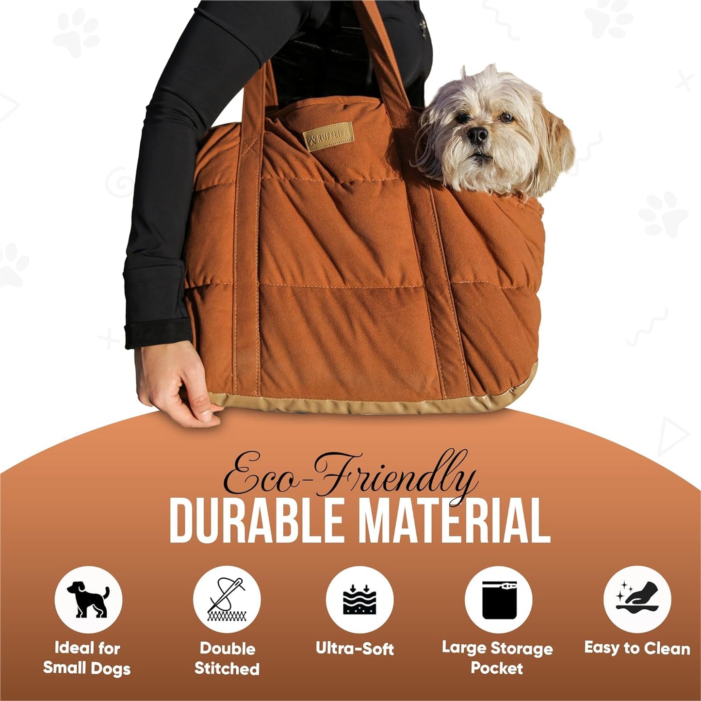 Dog Purse Carrier for Small Dogs, Cozy Plush Pet Carrier Purse, Secure Harness Clip, Lightweight Dog Tote Bag Carrier for Small Dogs and Puppies