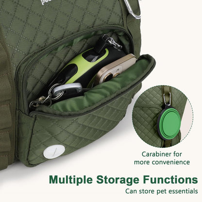 Cat Carrier Purse with Pockets, Dog Carrier with Soft-Sided, Pet Carrier Purse,Suitable for Outing and Travel, Green
