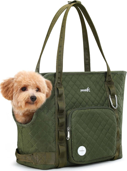 Cat Carrier Purse with Pockets, Dog Carrier with Soft-Sided, Pet Carrier Purse,Suitable for Outing and Travel, Green