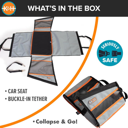 Pet Products Buckle N Go Dog Car Seat for Large Dogs, Waterproof Fabric, Breathable Mesh Sides, Adjustable Seat Belt Leash, Carseat for Medium to Large Pets, Car Seat Cover - 21 X 19 X 19In